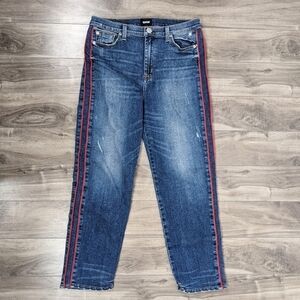 Hudson Jeans Zoeey High Rise Straight Ankle Jeans Size 30 Tuxedo Stripe
